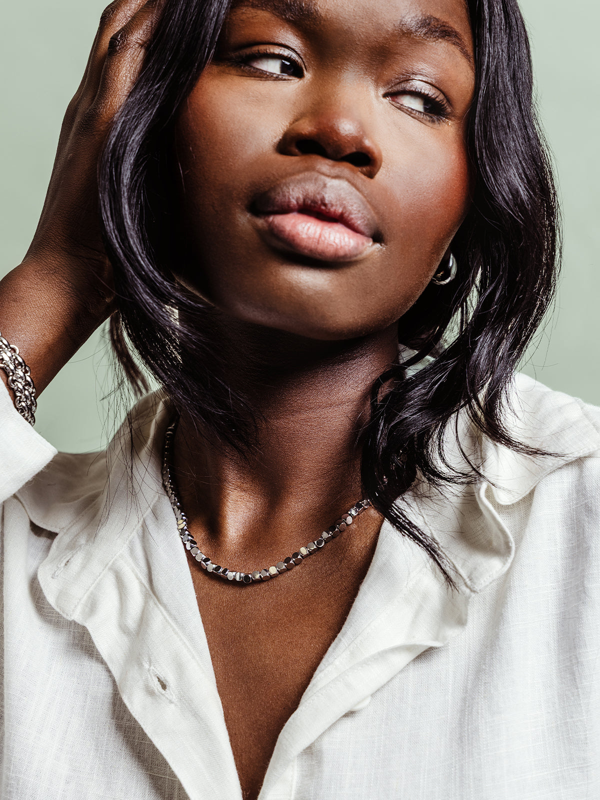 The Clarity Silver Bead Necklace