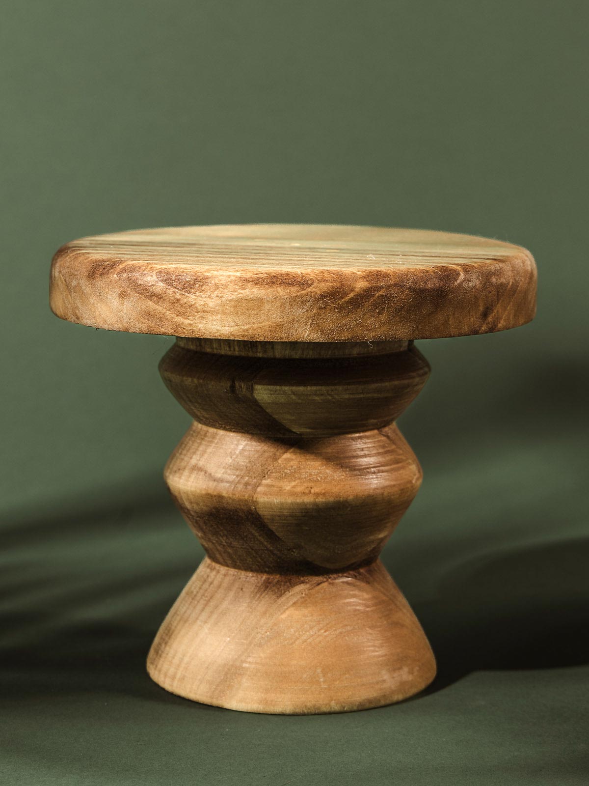 Flourish Round Wood Pedestal Stand