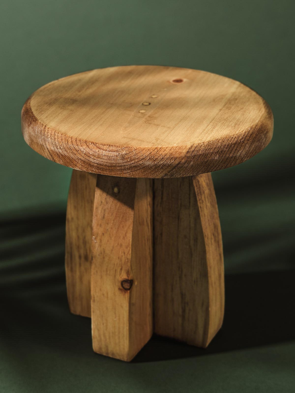 Deep Roots Small Wood Pedestal Stand