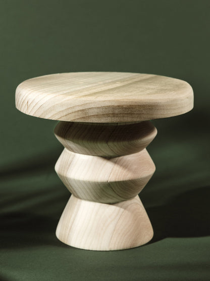 Flourish Round Wood Pedestal Stand