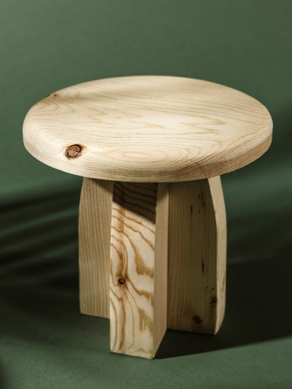 Deep Roots Small Wood Pedestal Stand