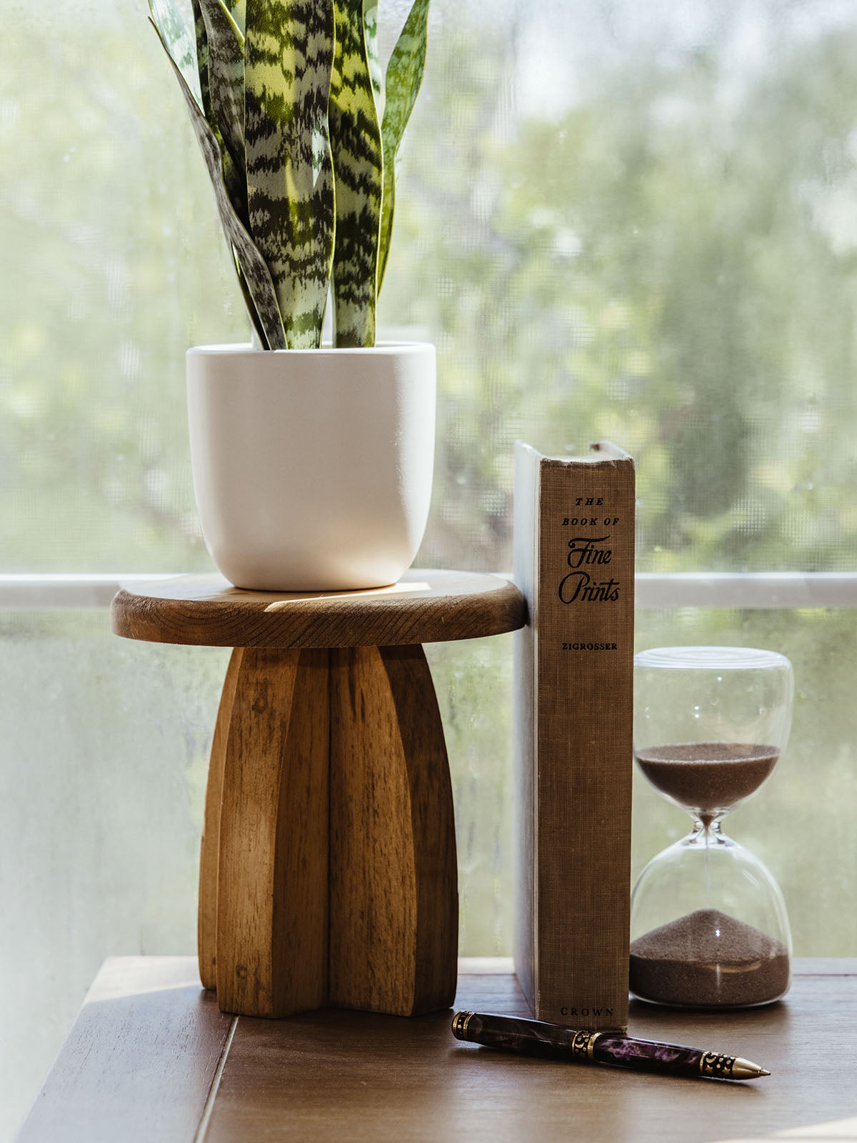 Deep Roots Small Wood Pedestal Stand