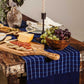Morning Indigo Block-Printed Cotton Table Runner