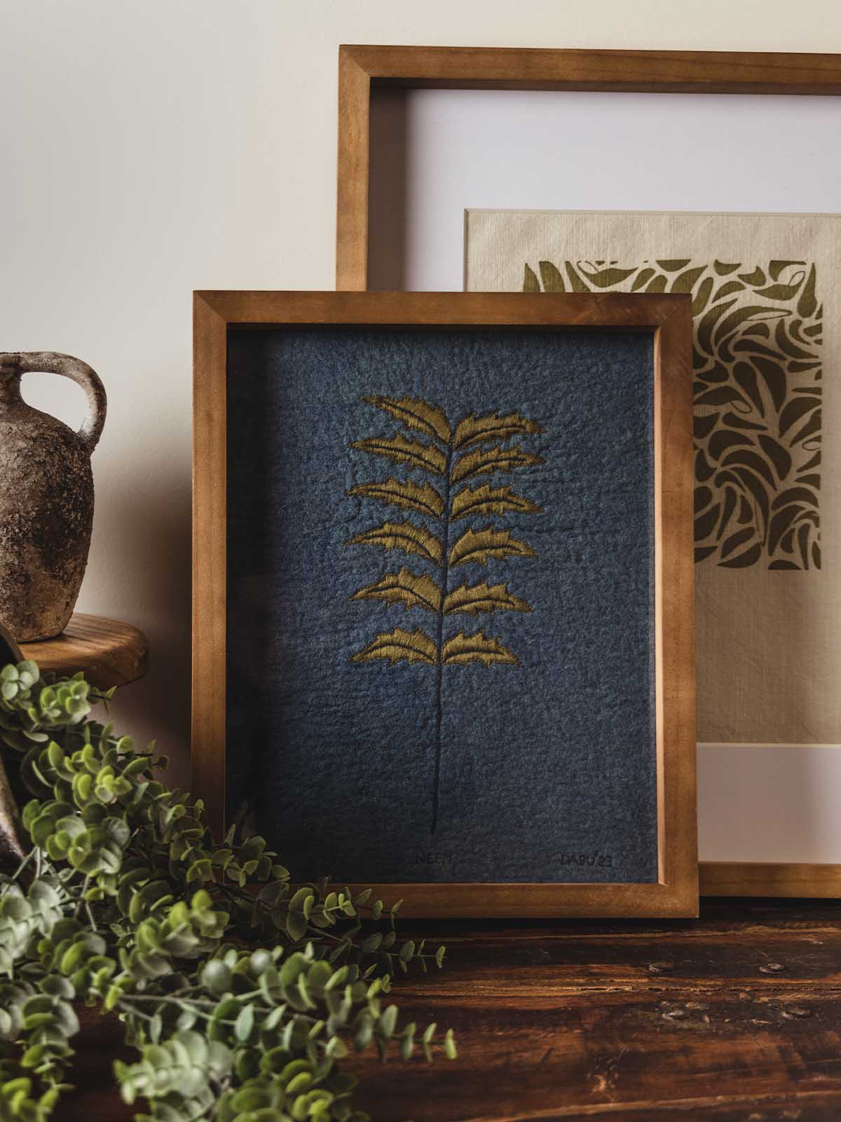 Neem Stem Embroidered Wall Hanging