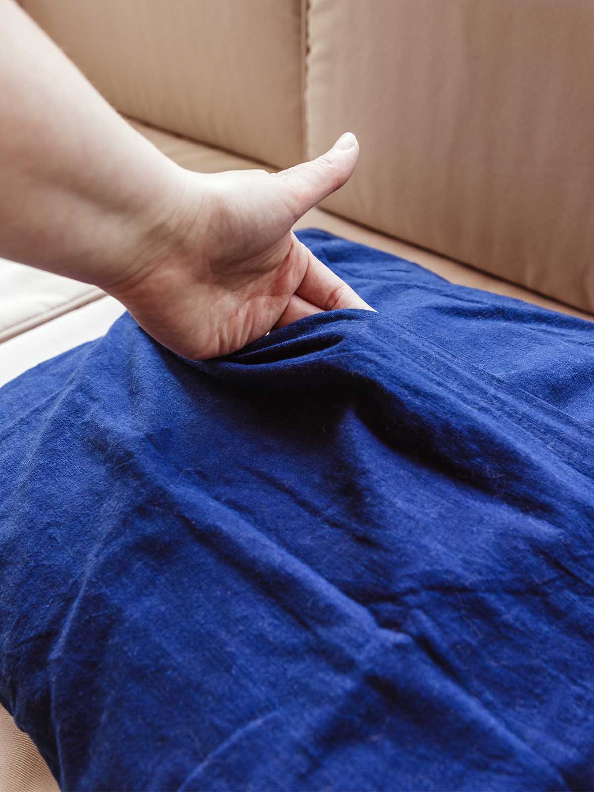 Khejari Indigo Block-Printed Pillow Cover