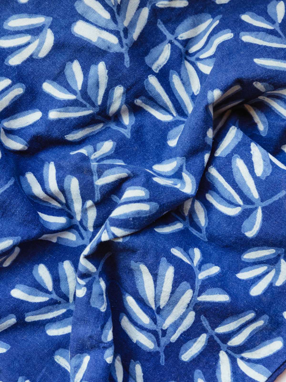 Khejari Indigo Block-Printed Pillow Cover