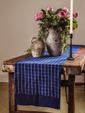 Morning Indigo Block-Printed Cotton Table Runner