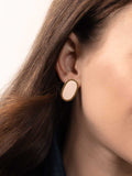 Enamel Oval Stud Earrings