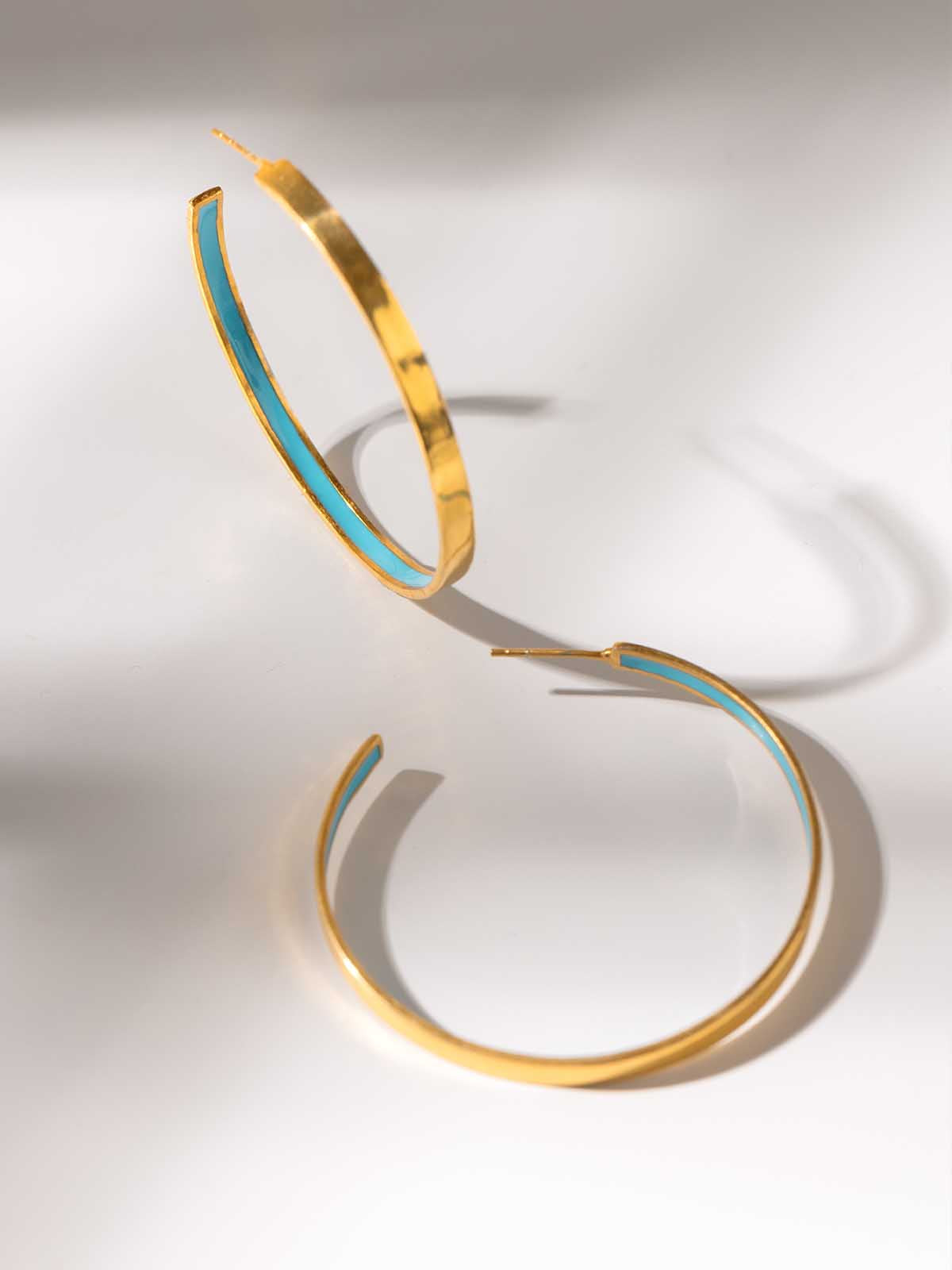 Color Pop Gold Hoop Earrings