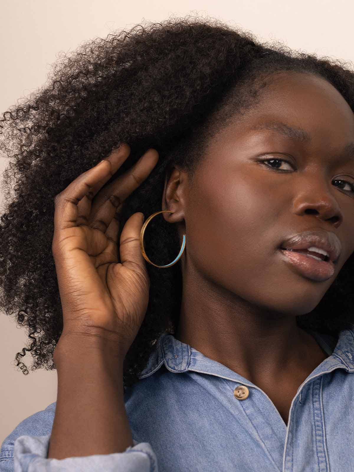 Color Pop Gold Hoop Earrings