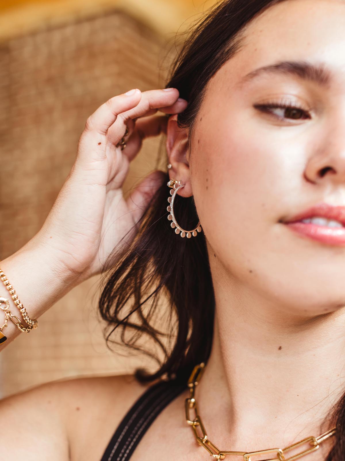 Disc Hoop Earrings