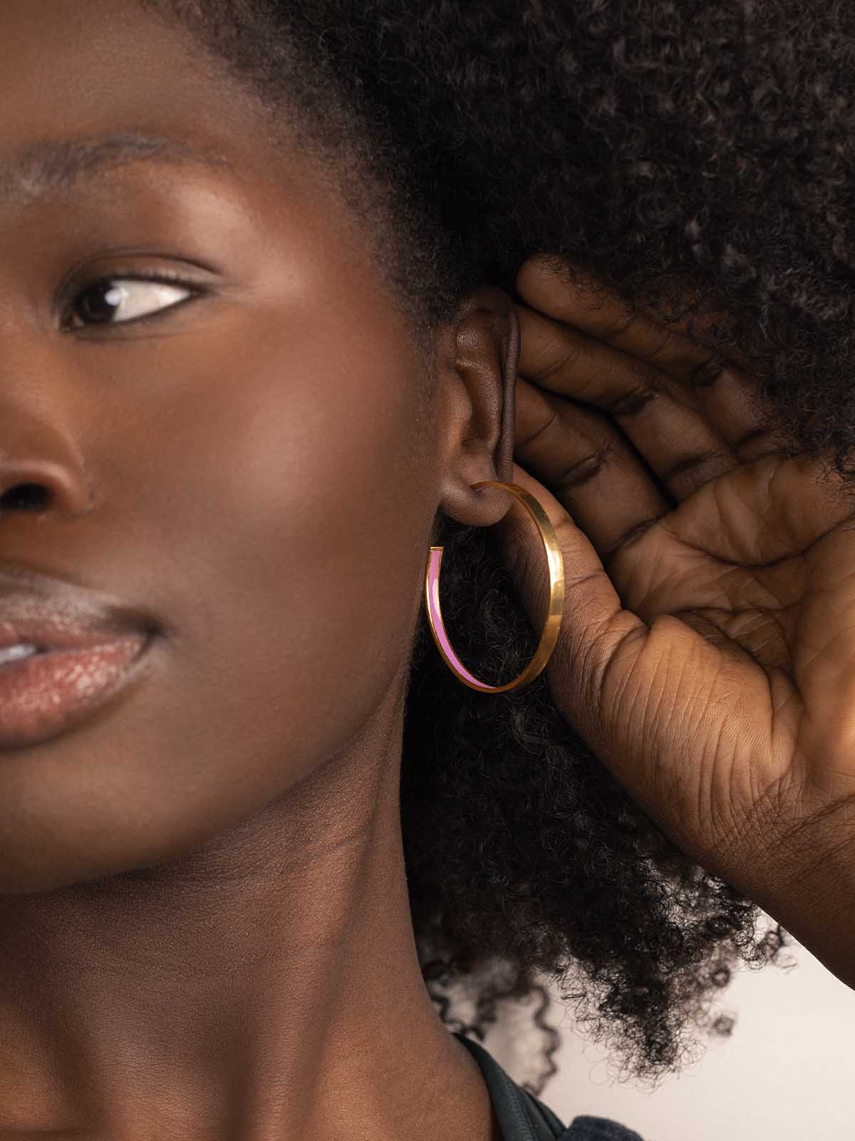Color Pop Gold Hoop Earrings