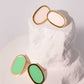 Enamel Oval Stud Earrings