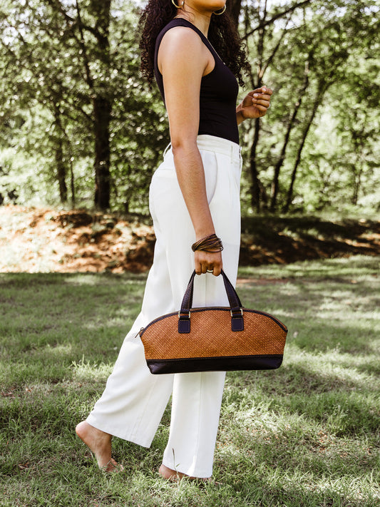 Satchel Leather Bowler Bag