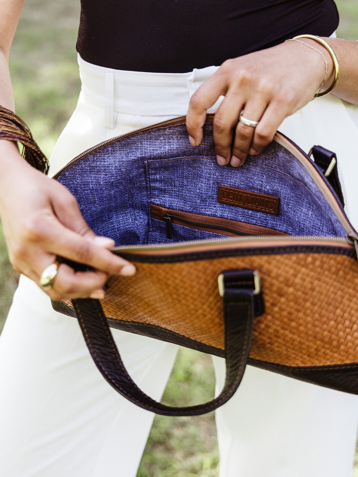 Satchel Leather Bowler Bag