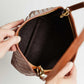 Luxe Woven Leather Shoulder Bag in Mahogany