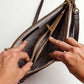 Luxe Woven Black Leather Crossbody Clutch