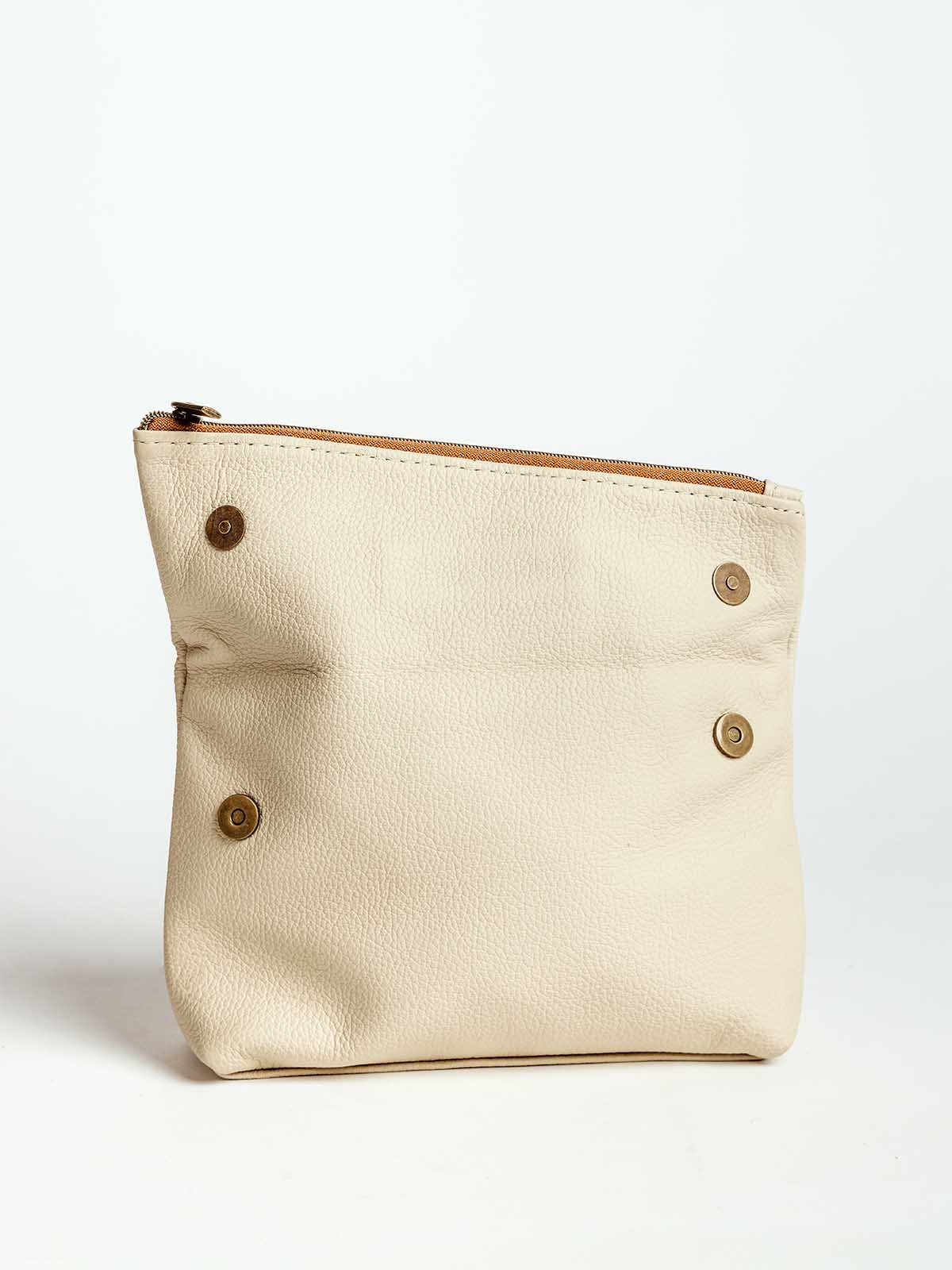 Asymmetric Leather Makeup Bag