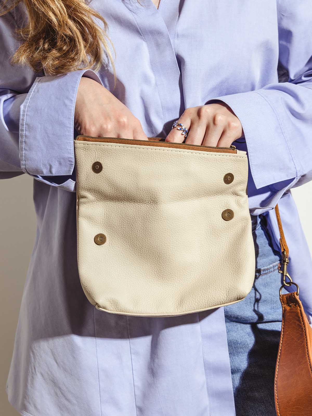 Asymmetric Leather Makeup Bag