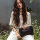 Luxe Woven Black Leather Crossbody Clutch