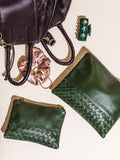 Leather Pouchette in Green