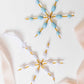 Beaded Snowflake Ornament Set- Blue and White