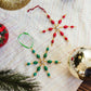 Beaded Snowflake Ornament Set- Red and Green