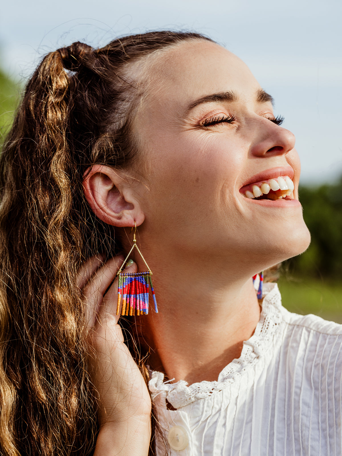 Neon Fringe Earrings