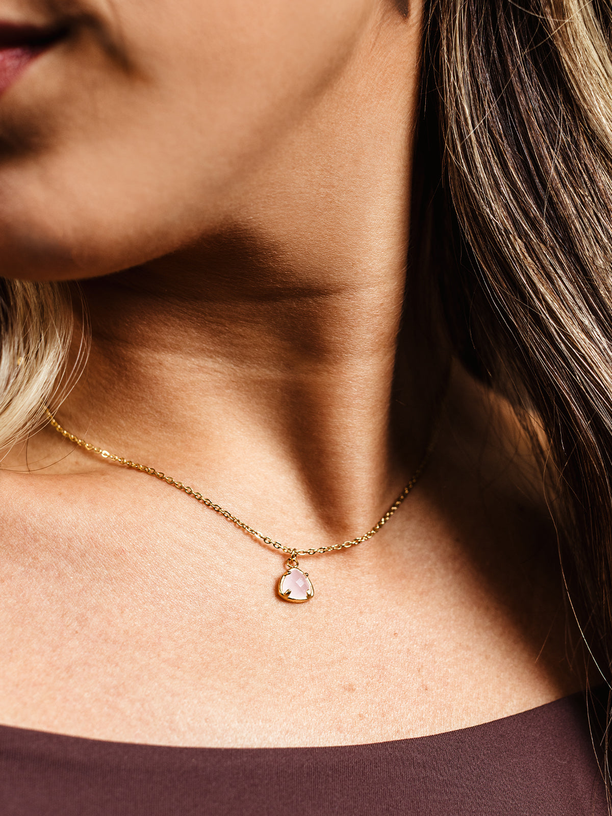 Desert Sunrise Gold Pendant Necklace