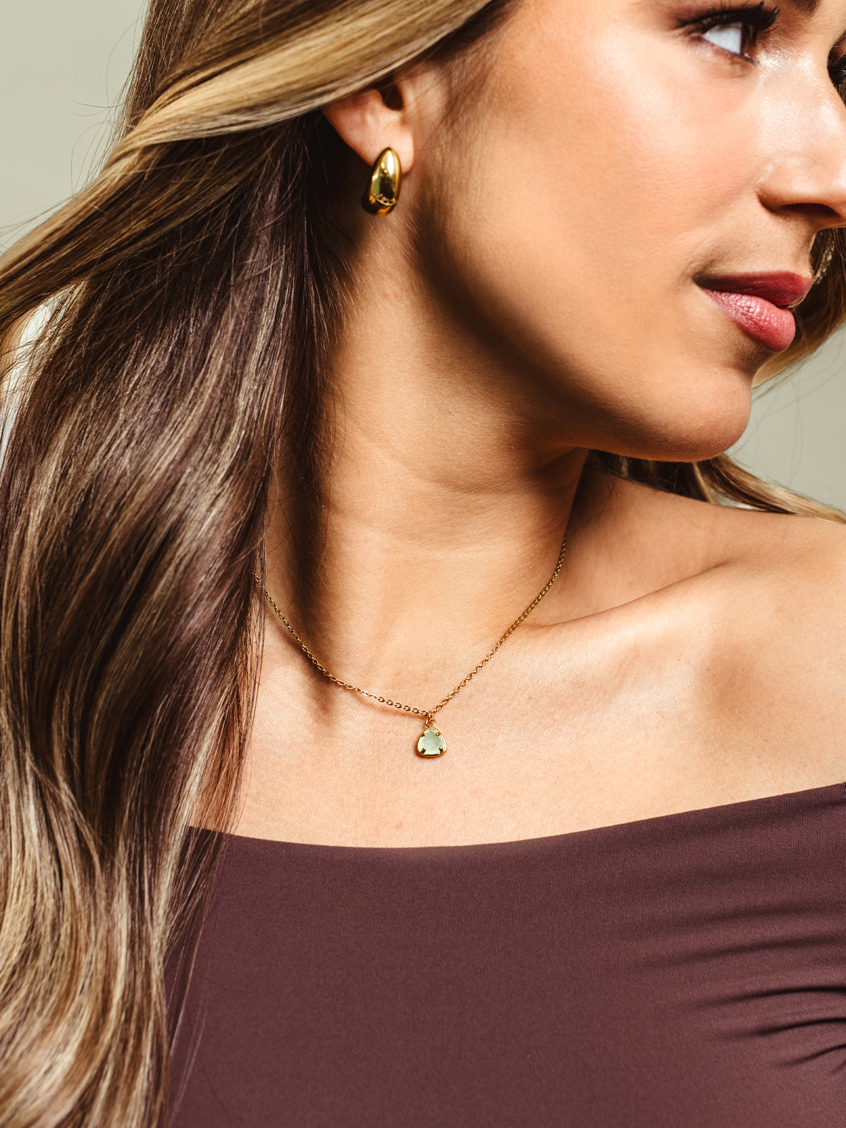 Desert Sunrise Gold Pendant Necklace