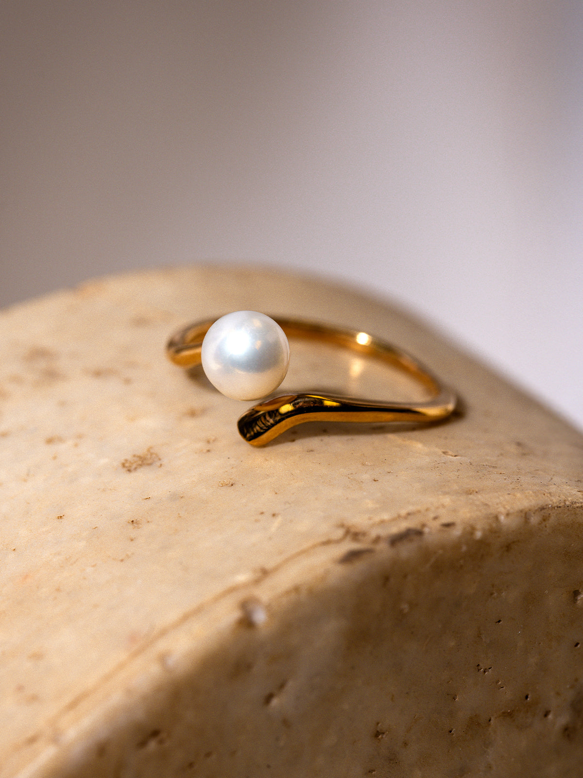 Milk & Honey Freshwater Pearl & Gold Ring
