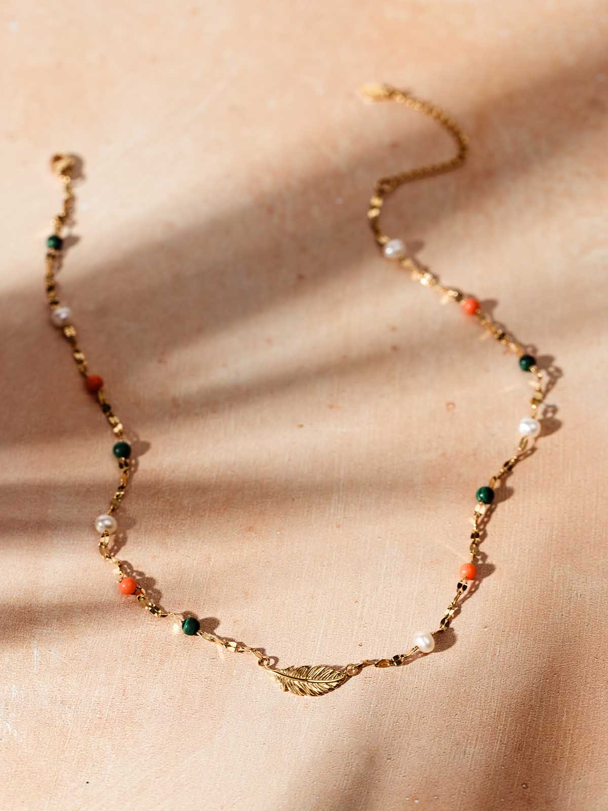 Song of Celebration Gold Feather Necklace