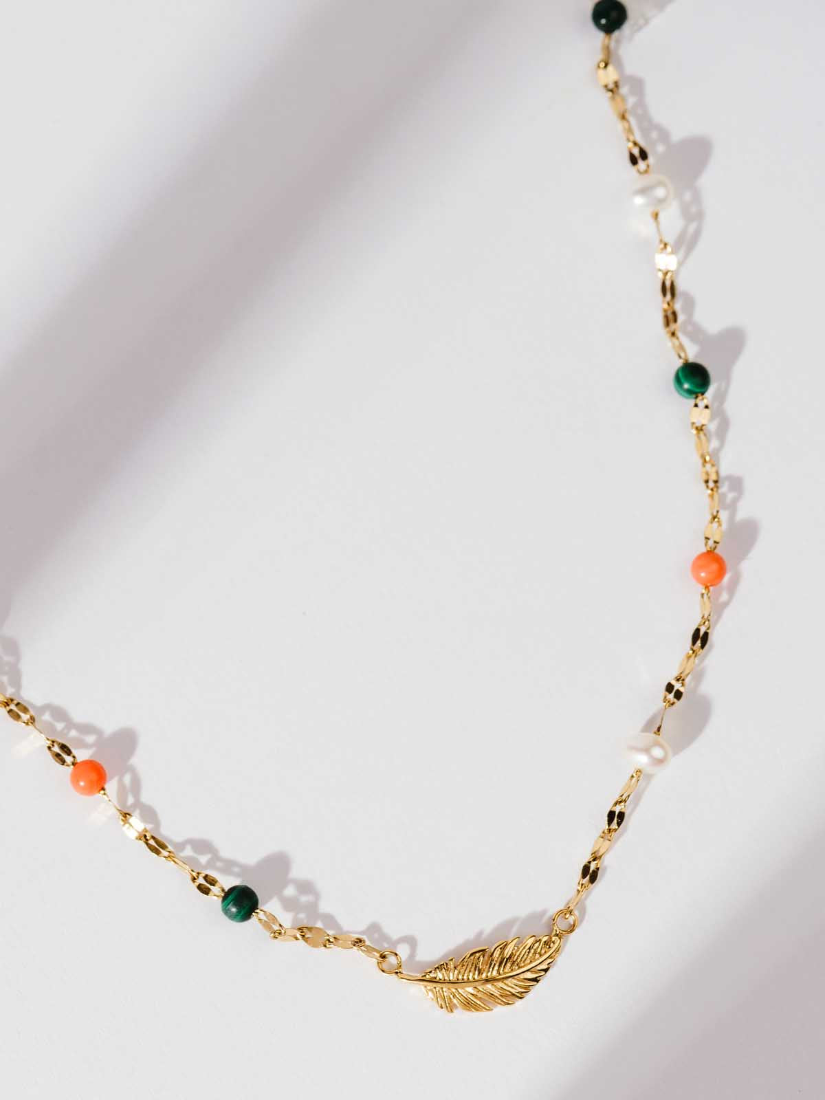 Song of Celebration Gold Feather Necklace