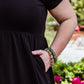 Jayde V-Neck Black Tiered Dress