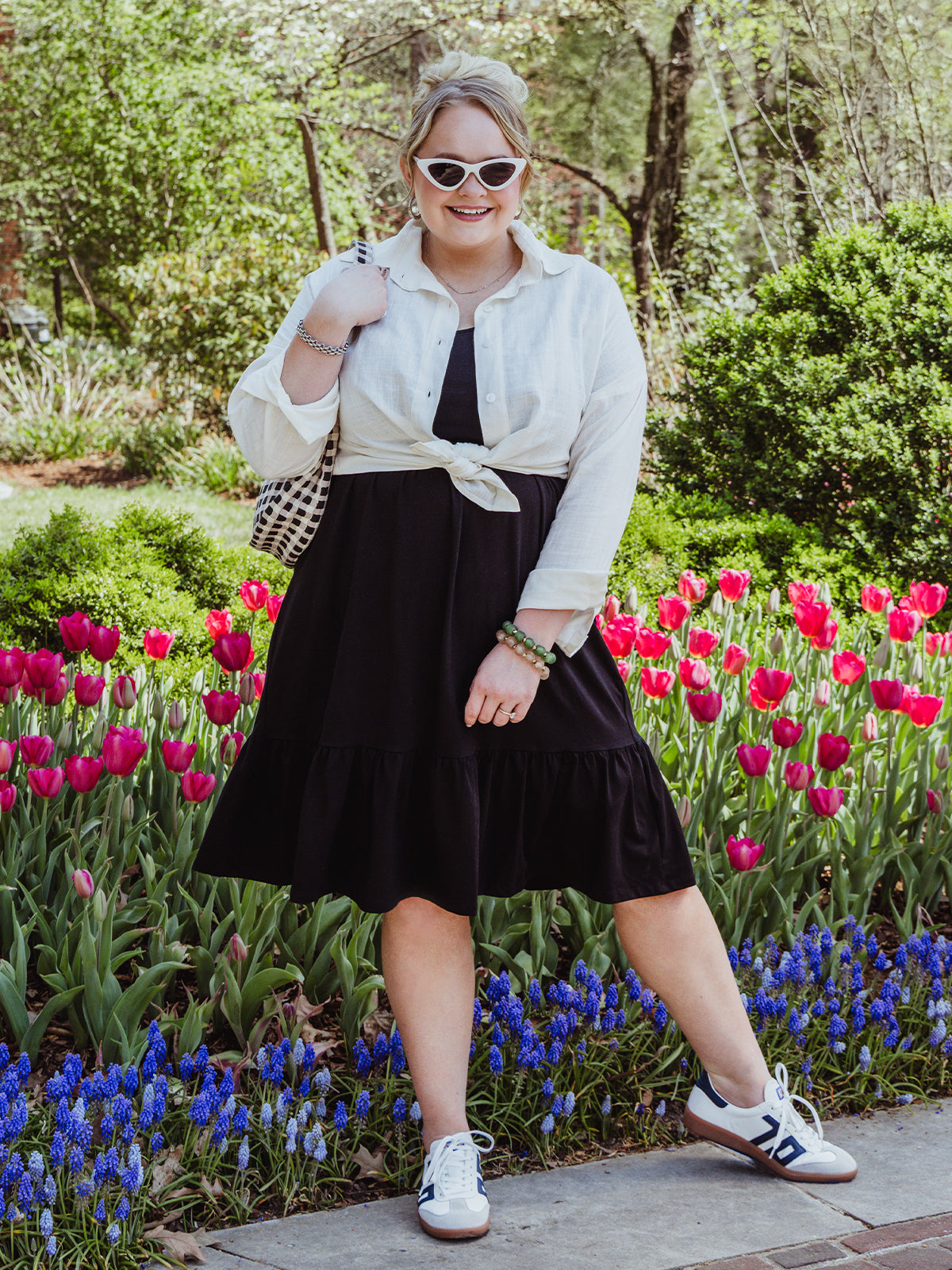 Jayde V-Neck Black Tiered Dress