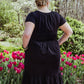Jayde V-Neck Black Tiered Dress