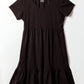 Jayde V-Neck Black Tiered Dress