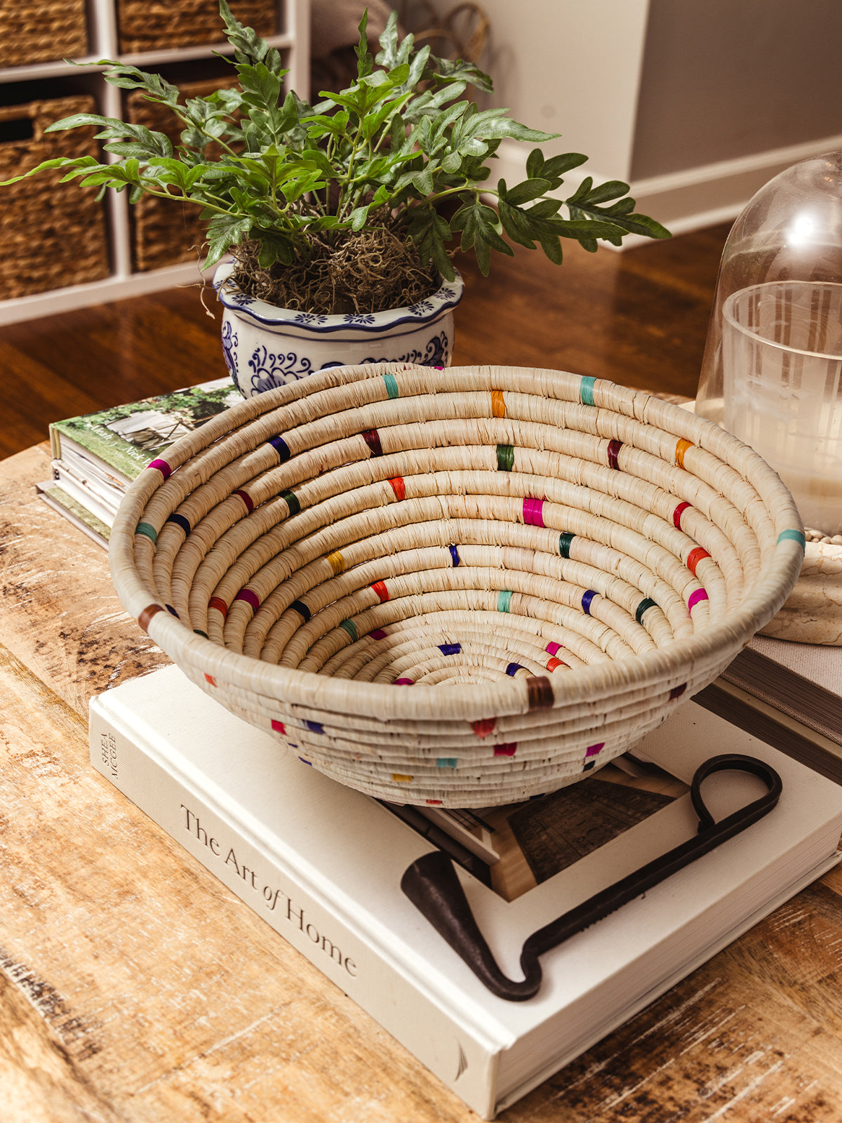 Faith Woven Basket- Confetti