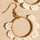 White Flor Circle Earrings