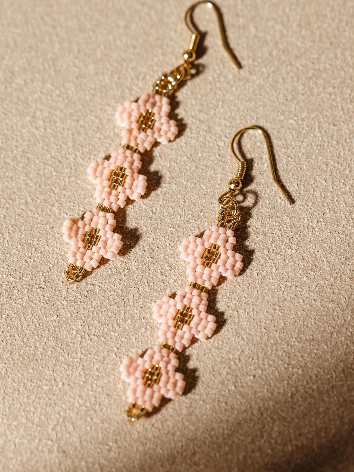 Pink Bouquet Beaded Earrings