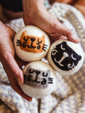 Cute Cat Faces New Zealand Wool Dryer Balls