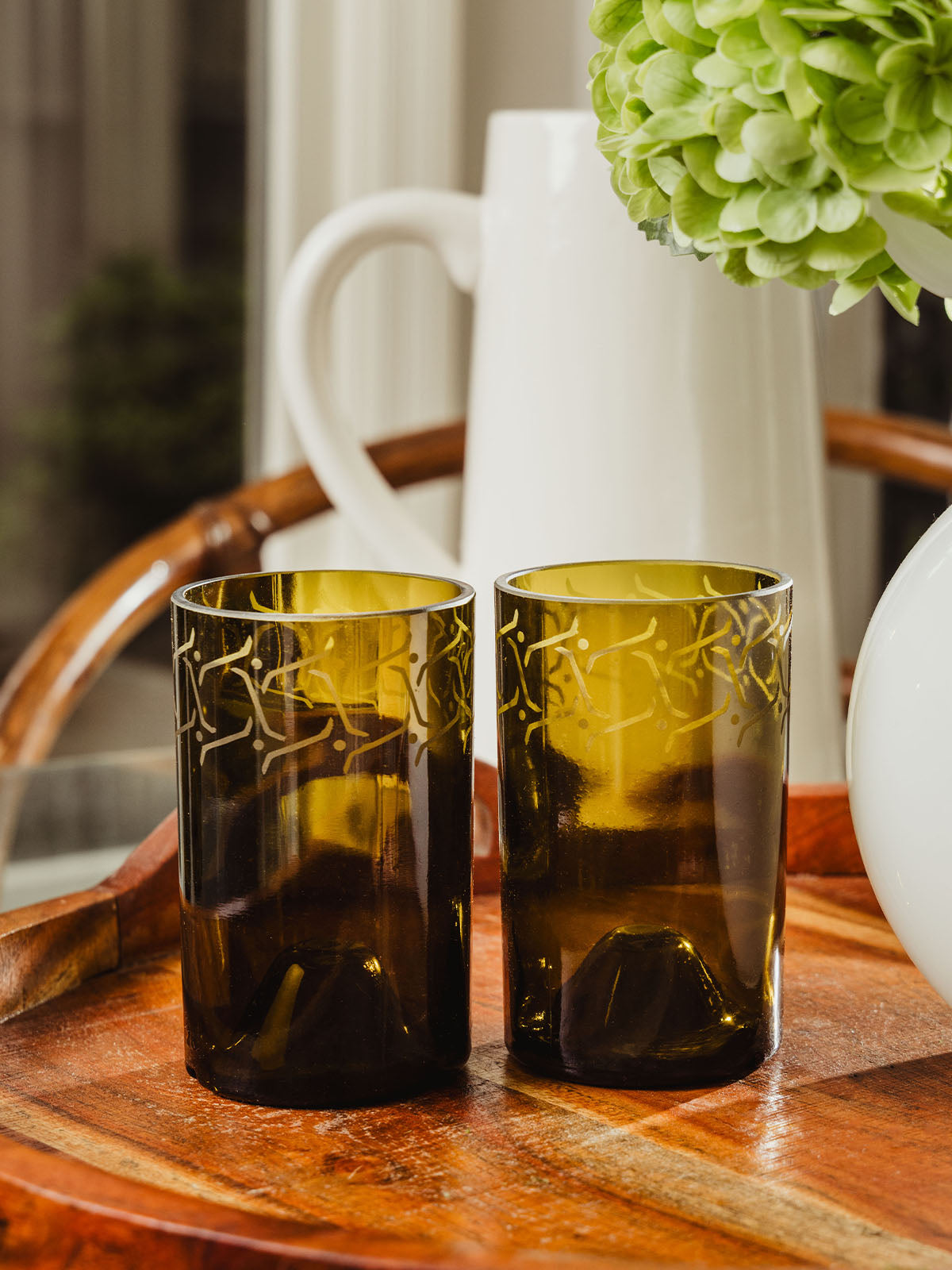 Lina Drinking Glasses- Amber