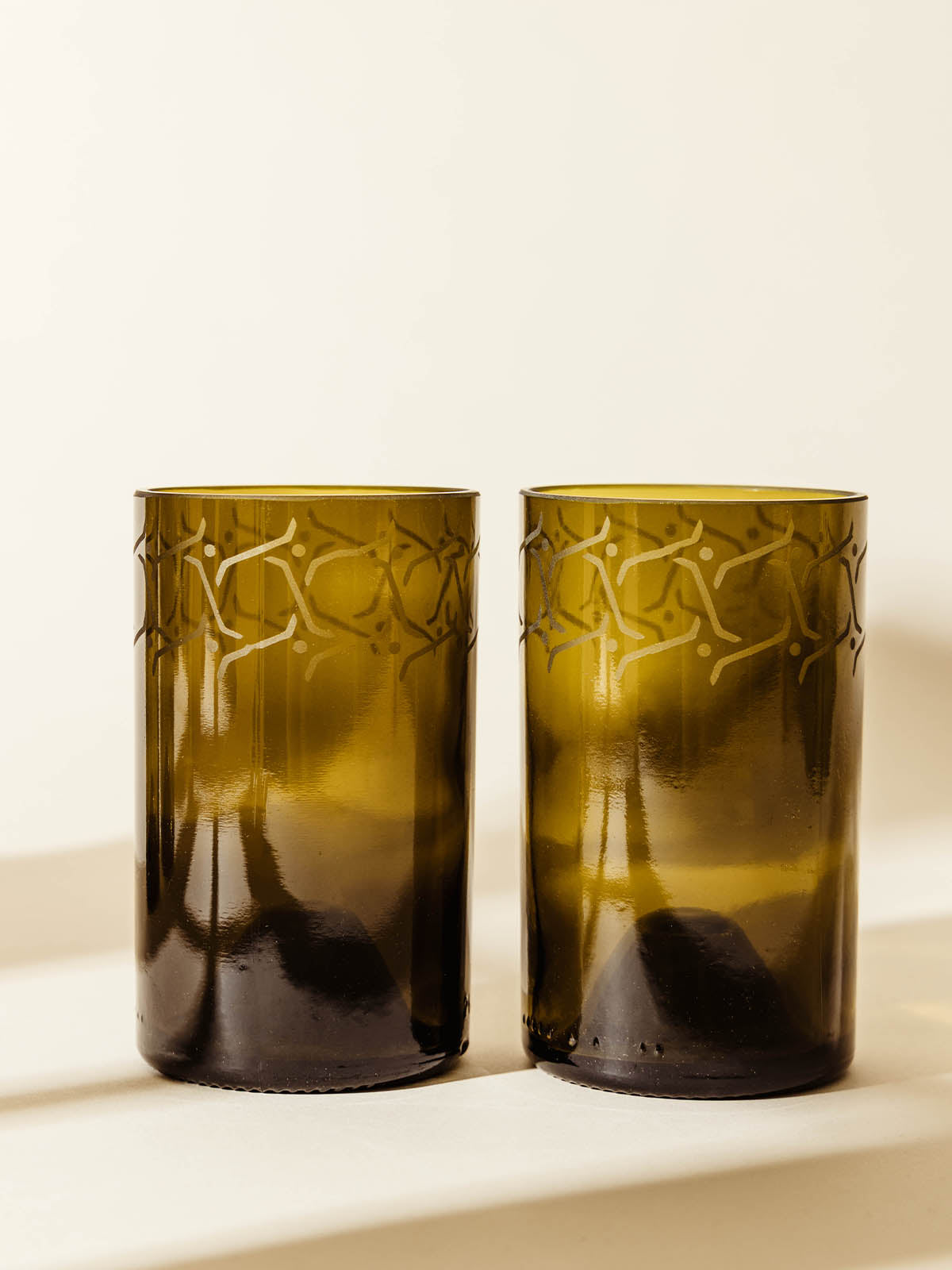 Lina Drinking Glasses- Amber