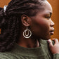 Silver Eclipse Duo Circle Earrings