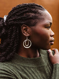Silver Eclipse Duo Circle Earrings