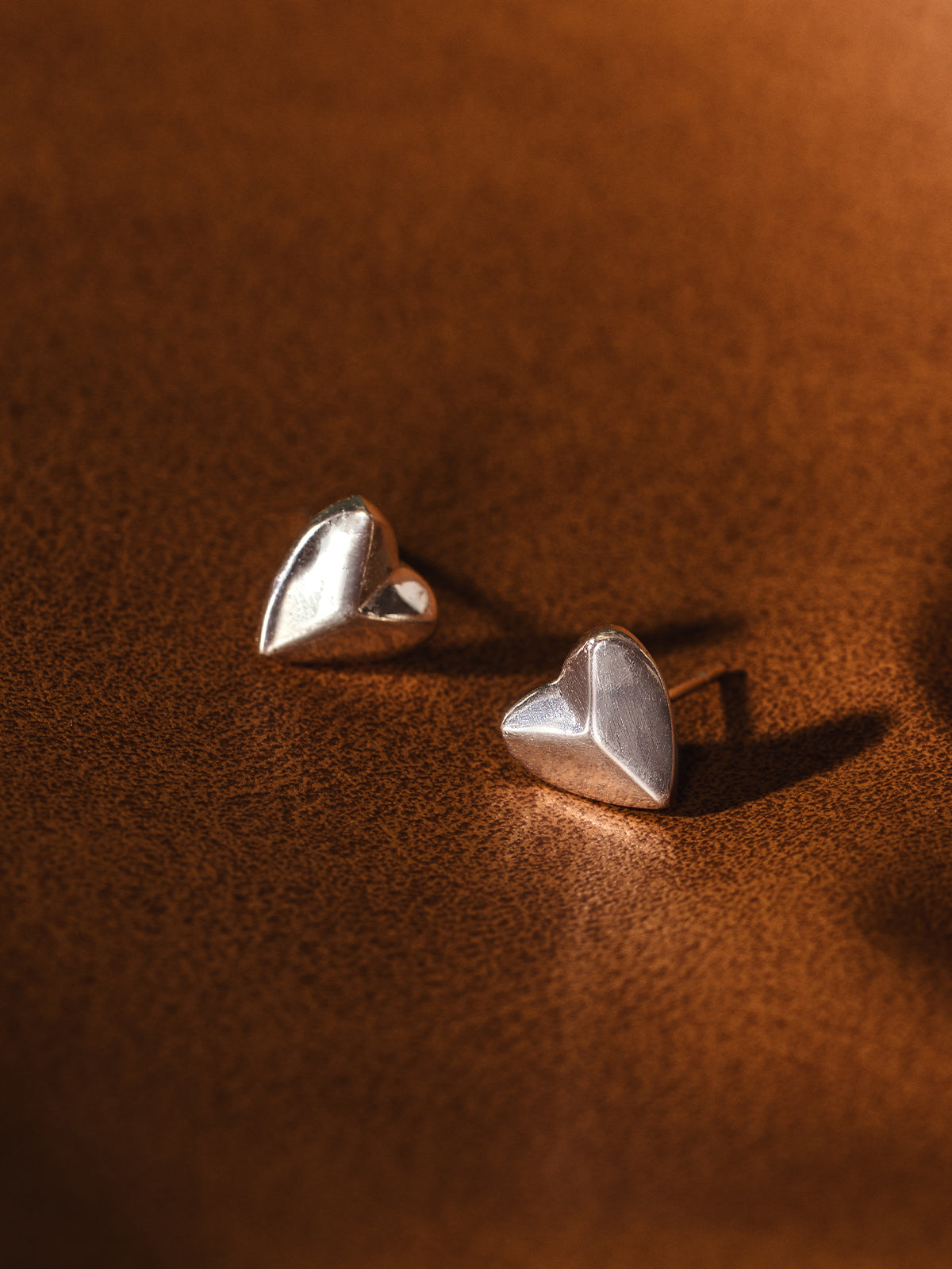 Clean Heart Silver Stud Earrings
