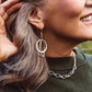 Silver Eclipse Duo Circle Earrings