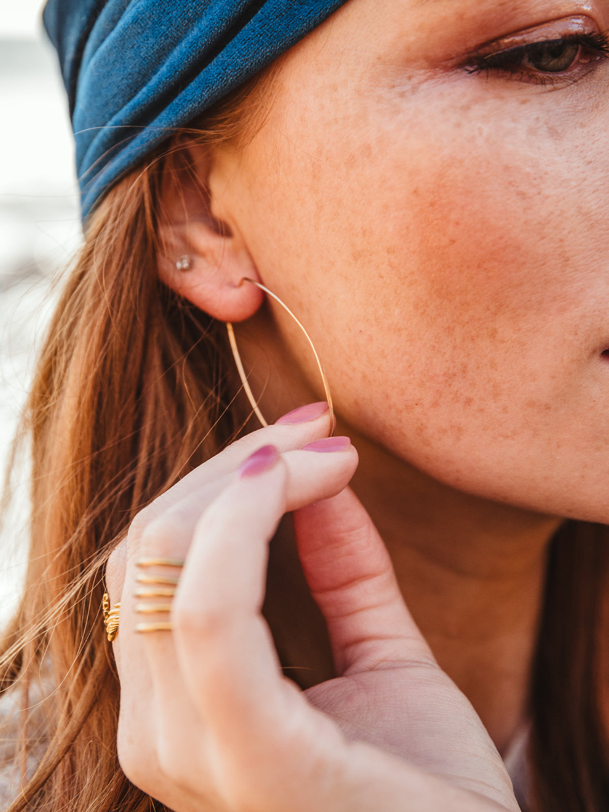 Azmera Hammered Hoop Earrings