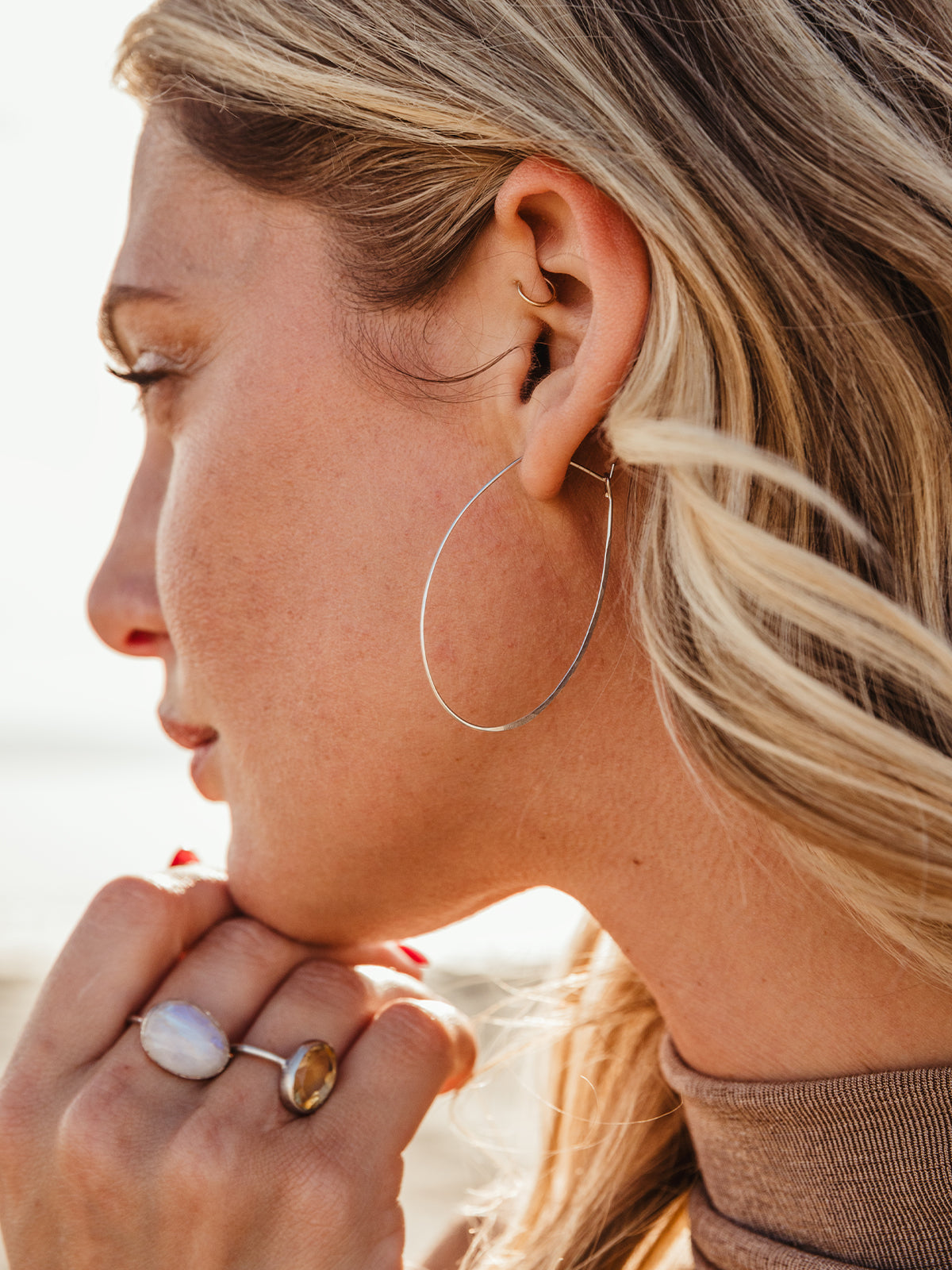 Azmera Hammered Hoop Earrings