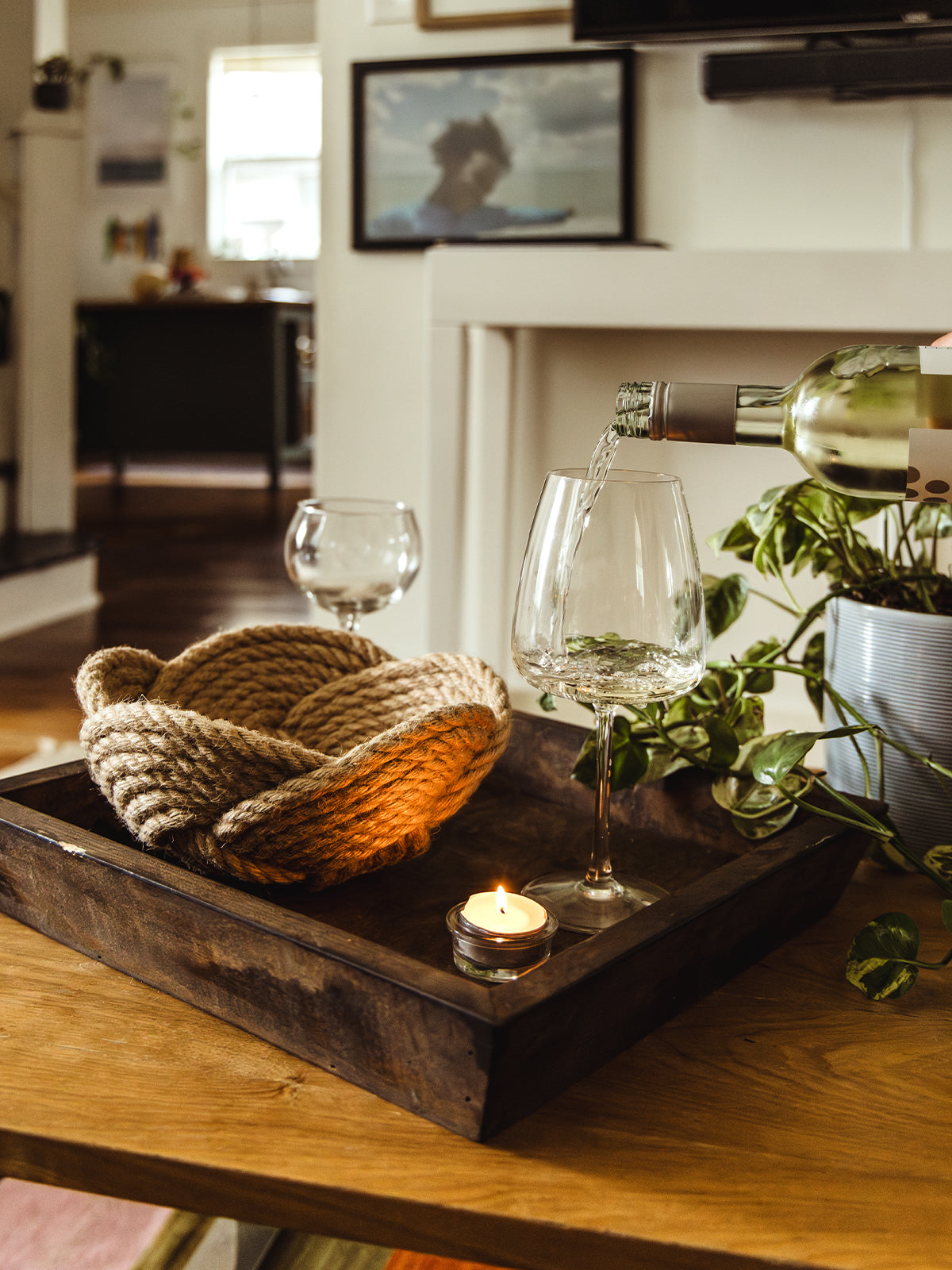 Believe Woven Jute Bowl